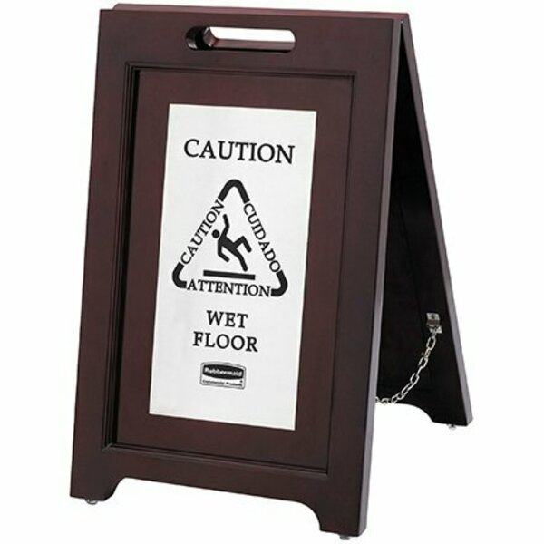 Bsc Preferred Wooden Wet Floor Sign - 2-Sided Multi-Lingual Stand H-5876